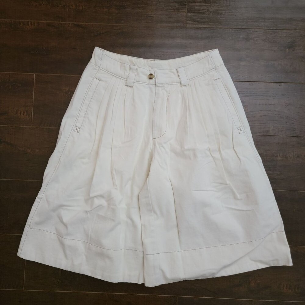 Free People Sadie A Line Long Trouser Shorts Tailored 90s Womens 8 Old Money - Picture 2 of 9
